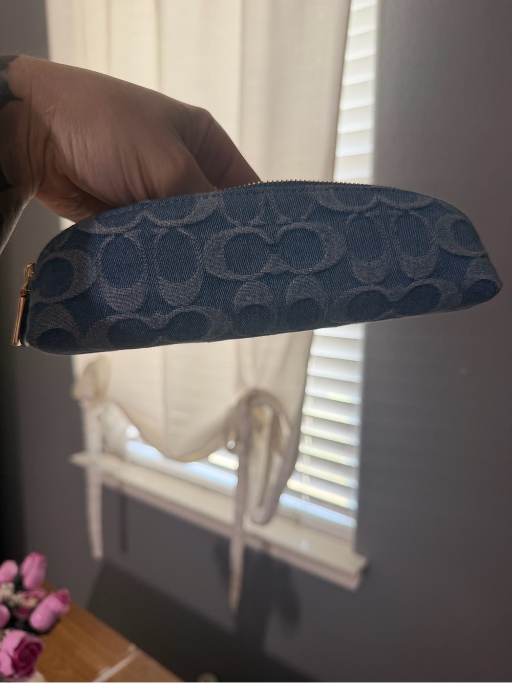NWOT Coach Denim Pencil Pouch - Picture 7 of 7